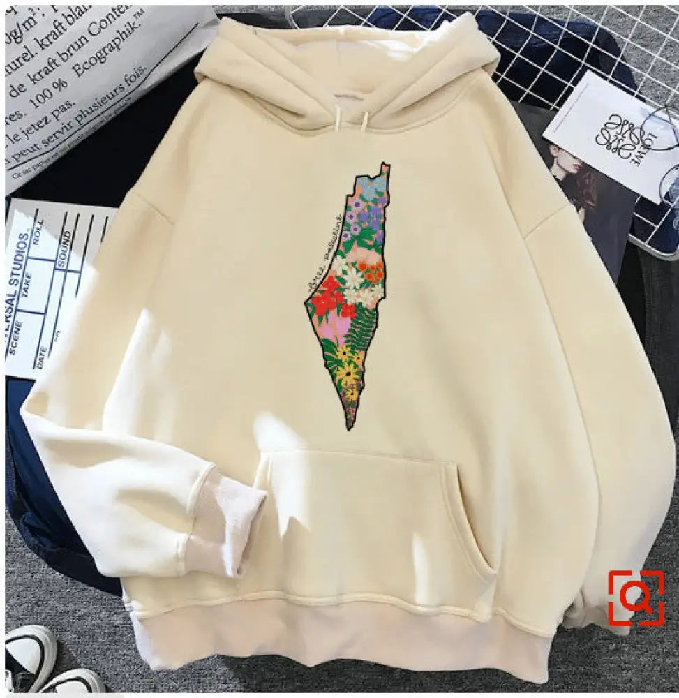 Palestine Hoodie Women Designer Graphic Female Kw16253 Khaki / L Clothes