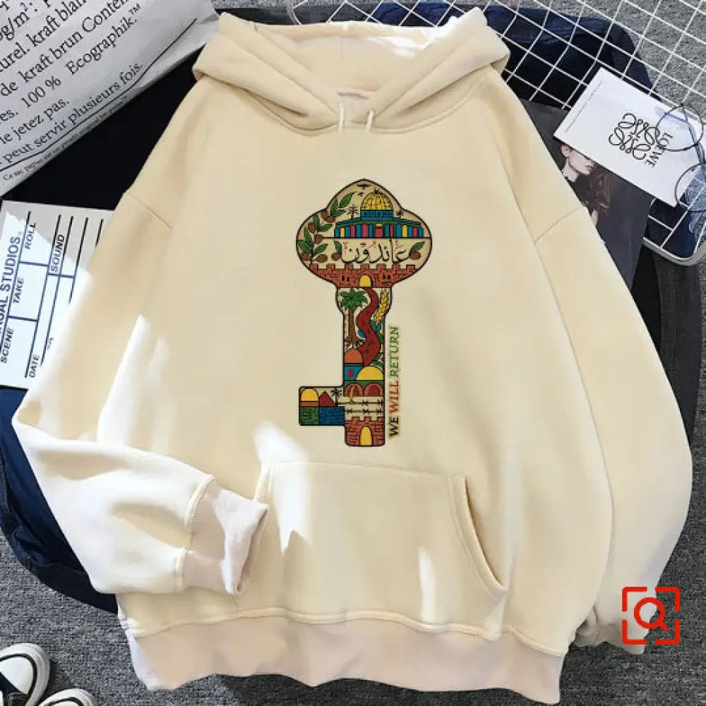 Palestine Hoodie Women Designer Graphic Female Kw16255 Khaki / L Clothes
