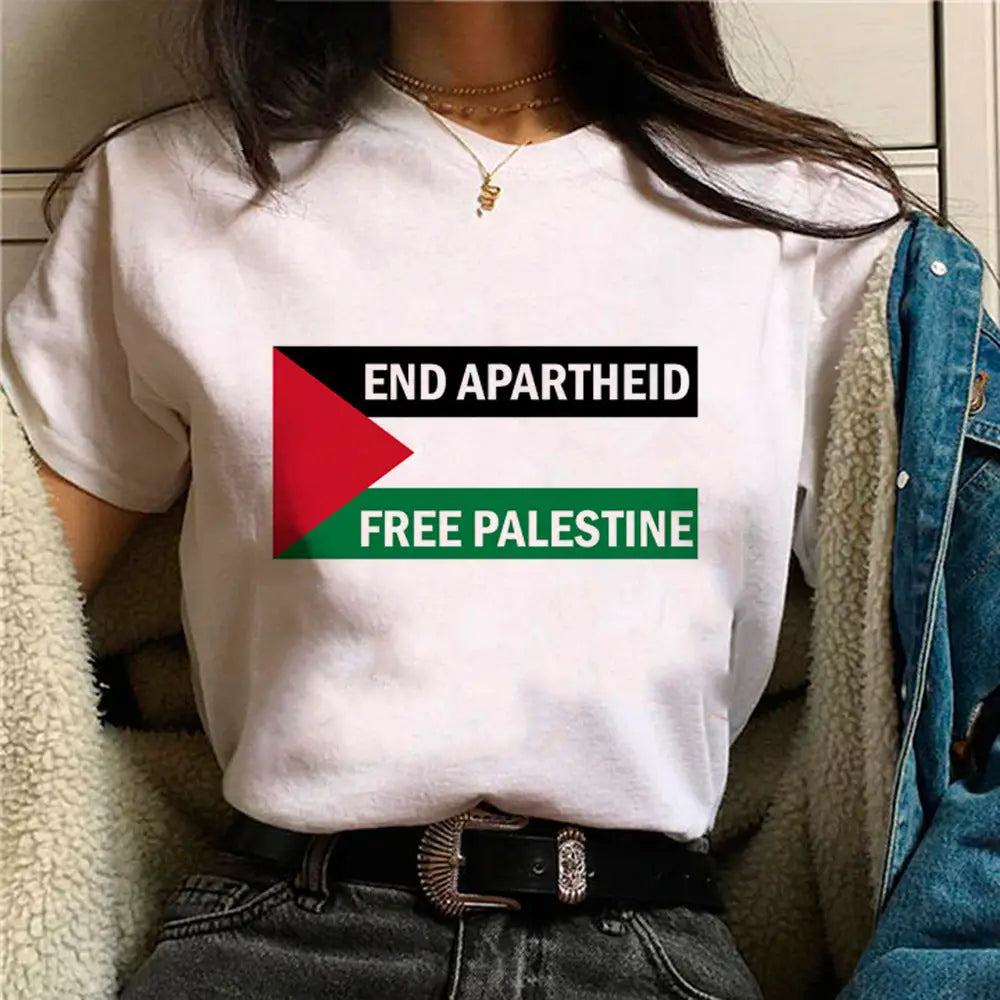 Palestine T-Shirts Women Comic Japanese Tshirt Female Funny Style 13054 / L Clothes