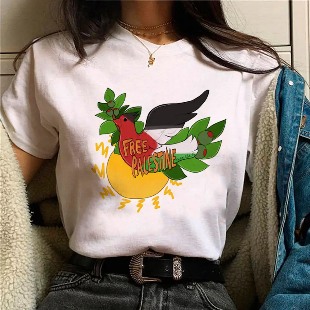 Palestine T-Shirts Women Comic Japanese Tshirt Female Funny Style 13056 / L Clothes
