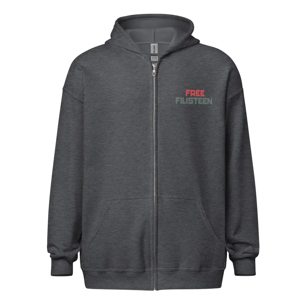 Unisex Heavy Blend Zip Hoodie Dark Heather / S