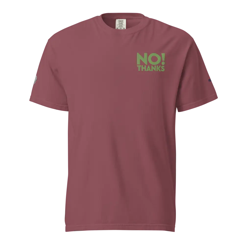 Unisex heavyweight No Thanks t-shirt