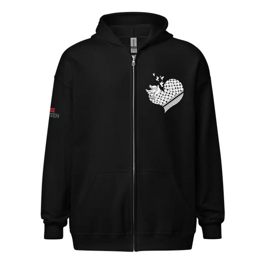Unisex PALESTINE HEART heavy blend zip hoodie