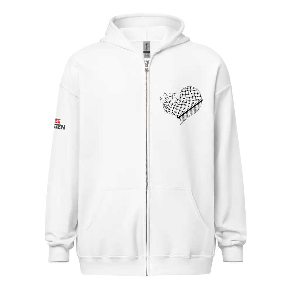 Unisex PALESTINE HEART heavy blend zip hoodie